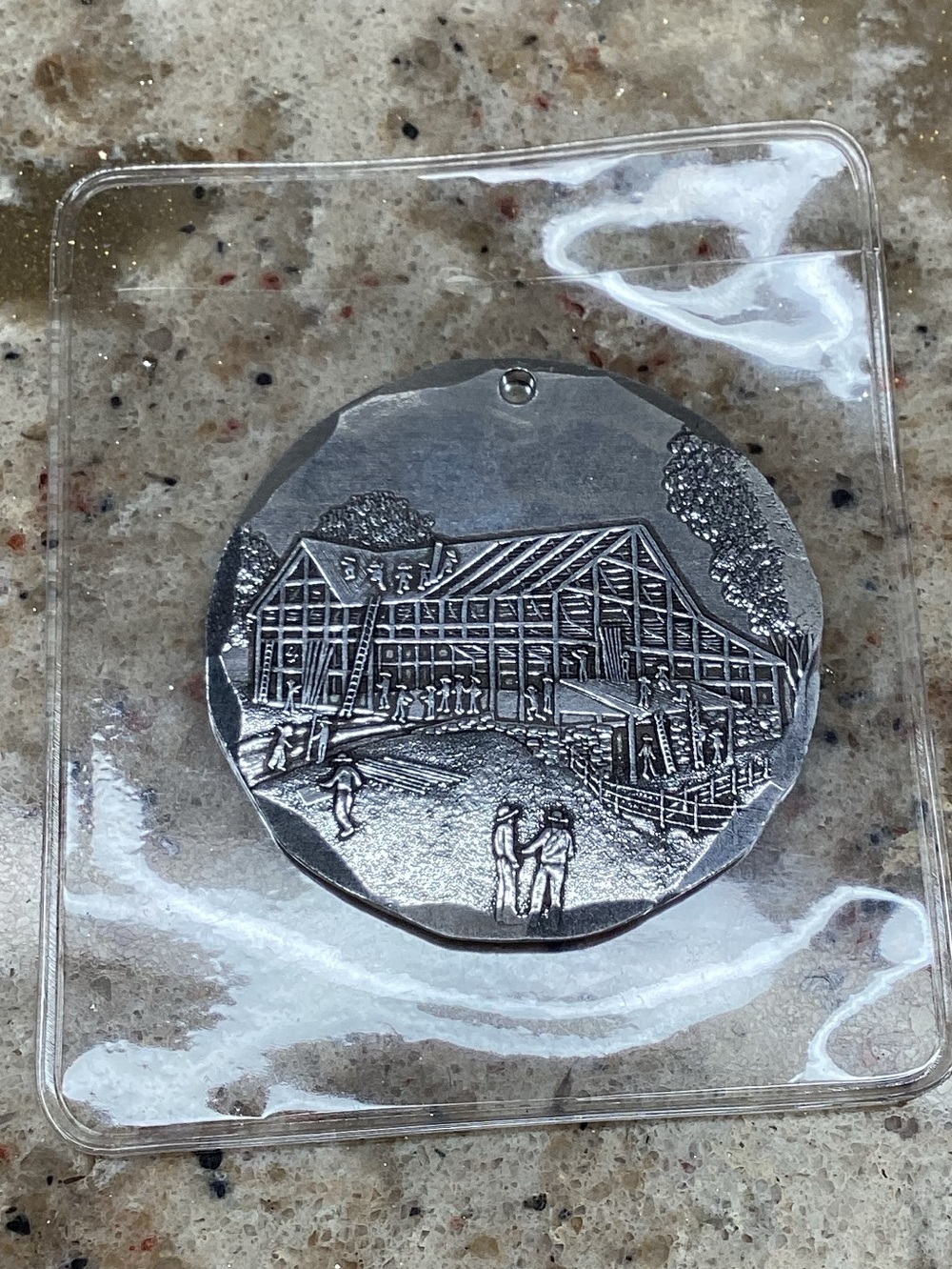 Wendall August Pewter Amish Barn Ornament